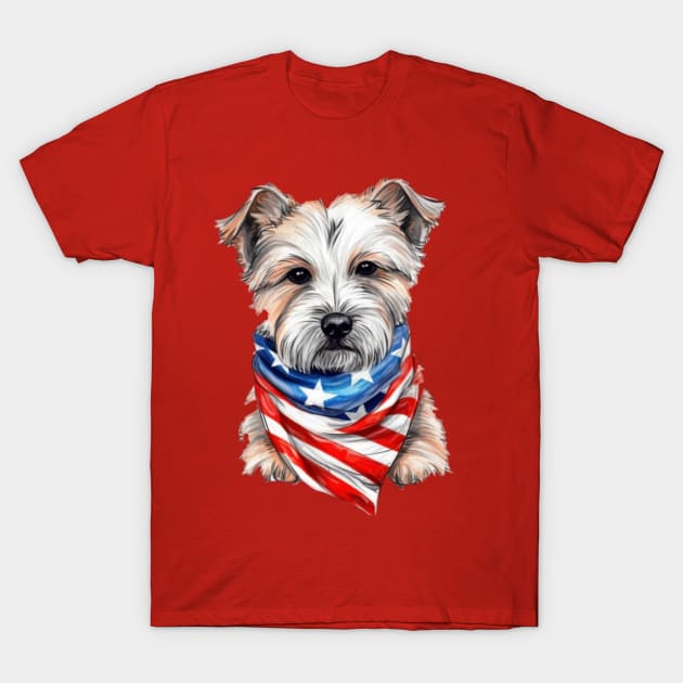 Patriotic Dog, 4th of July Design T-Shirt by PaperMoonGifts